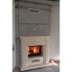 КП-17228 Классический камин из светлого мрамора с гладкой поверхностью